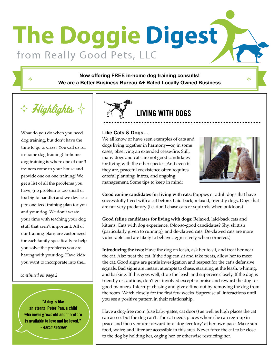 The Doggie Digest Winter 2016 Really Good Pets Dog Training